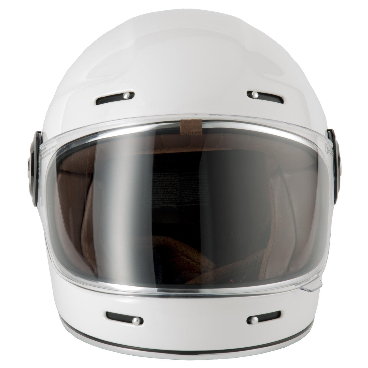 VCAN H135 Retro Gloss White Full Face Motorcycle Helmet-2024