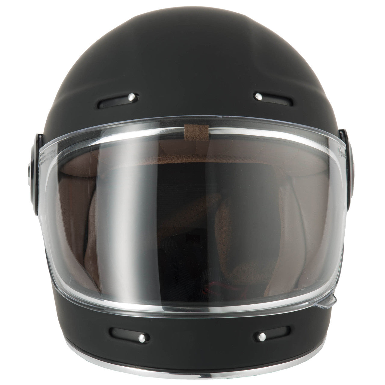 VCAN H135 Retro Matt Black Full Face Motorcycle Helmet-2024