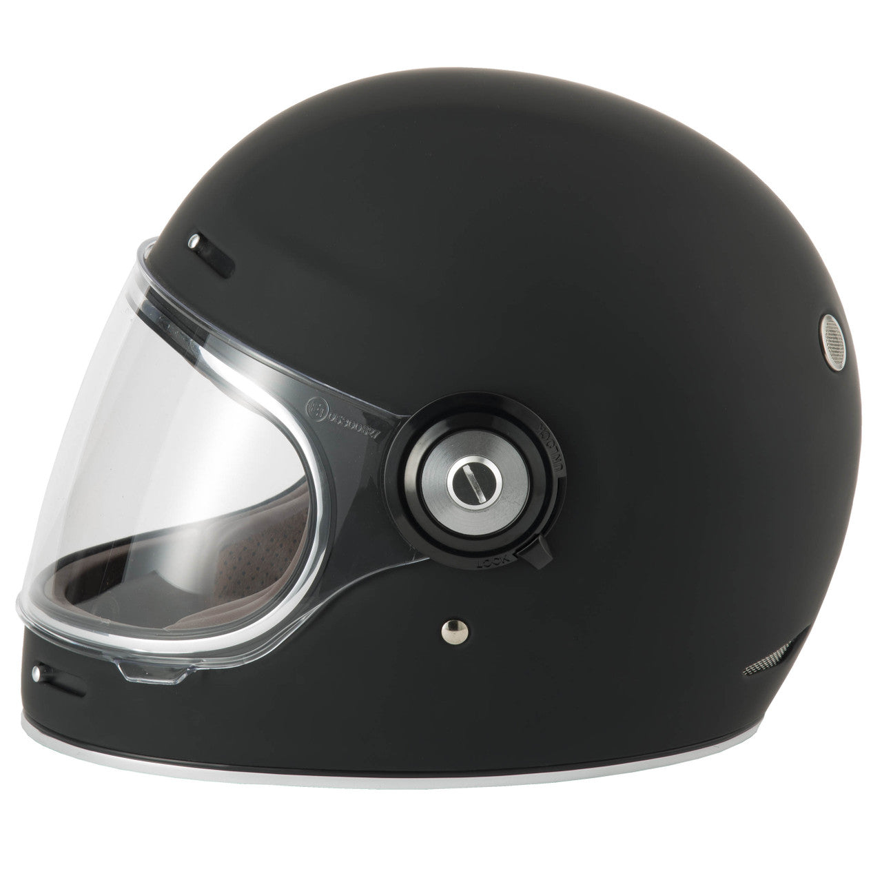 VCAN H135 Retro Matt Black Full Face Motorcycle Helmet-2024