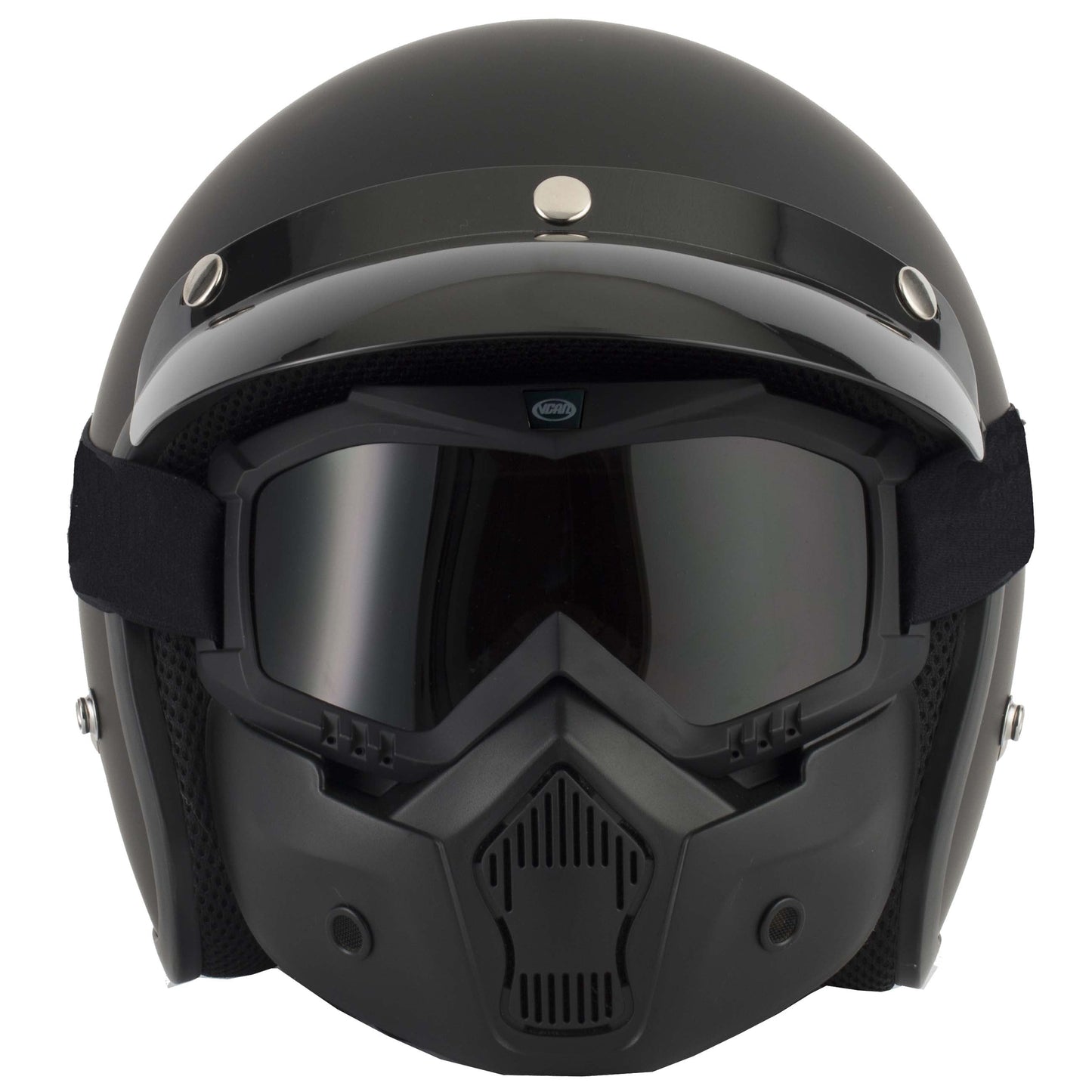 Vcan T50 open Face Helmet Mask & Goggle