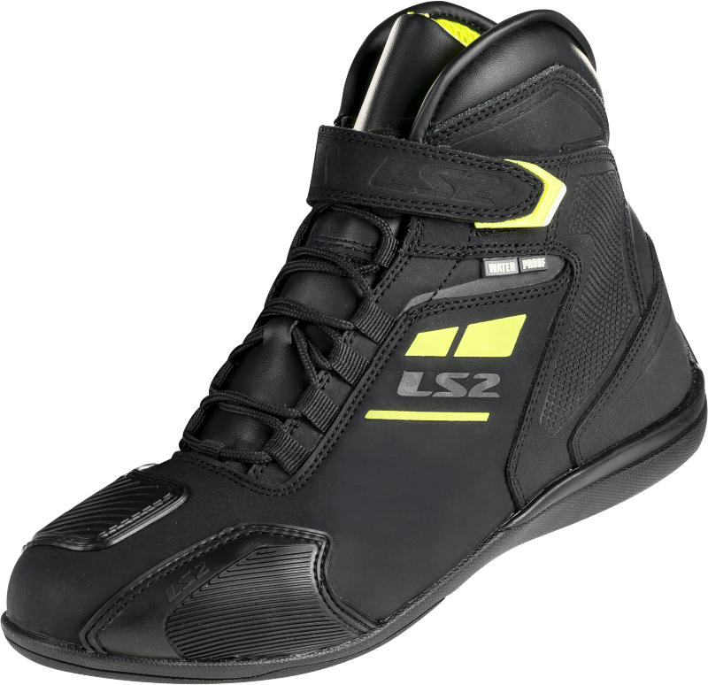 LS2 Garra Man Waterproof Motorcycle Motorbike Boots Black Hi-Viz Yellow