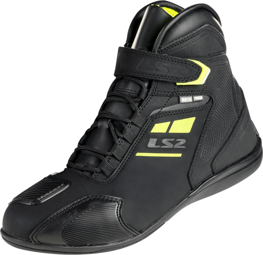 LS2 Garra Man Waterproof Motorcycle Motorbike Boots Black Hi-Viz Yellow