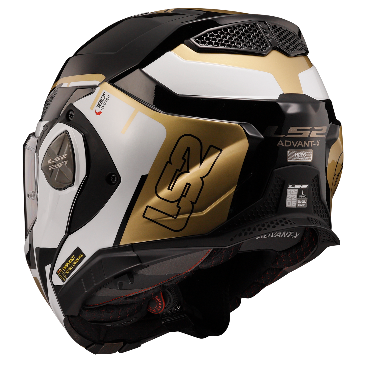 LS2 FF901 Advant X Metryk Black Gold Full Face Motorcycle Helmet Ece22.06