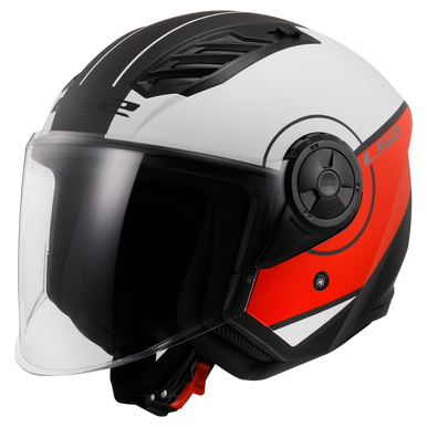 LS2 OF616 Airflow II Cover Open Face Helmet Matt White Red