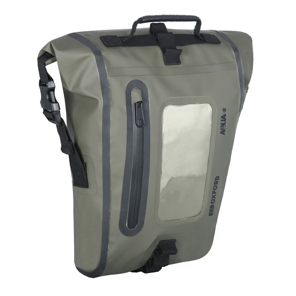 Oxford Aqua M8 Motorcycle Tank Bag Luggage Khaki Black