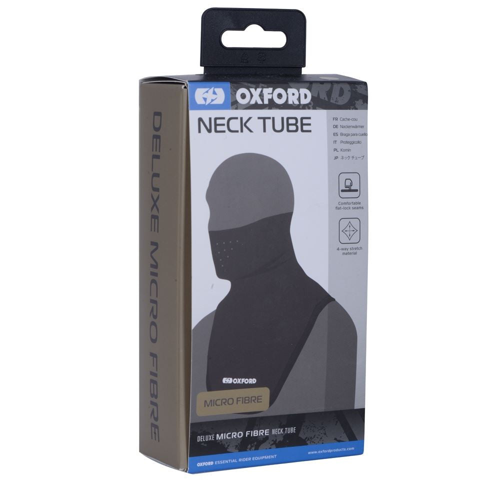 Oxford Deluxe Micro Fibre Motorcycle Neck Tube Black