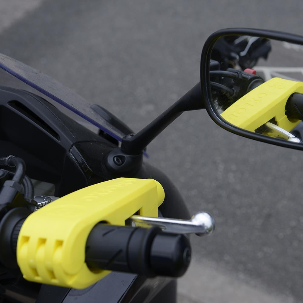 Oxford Motorcycle Lever Lock (Yellow) | Quick & Secure Handlebar Lock