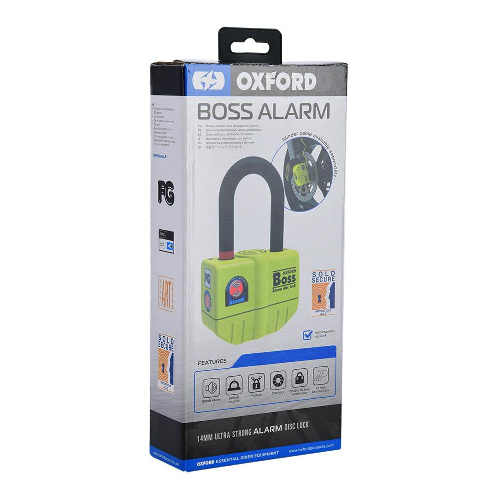 Oxford Boss Alarm Motorcycle Security Lock & Chain 12mm x 2.0m