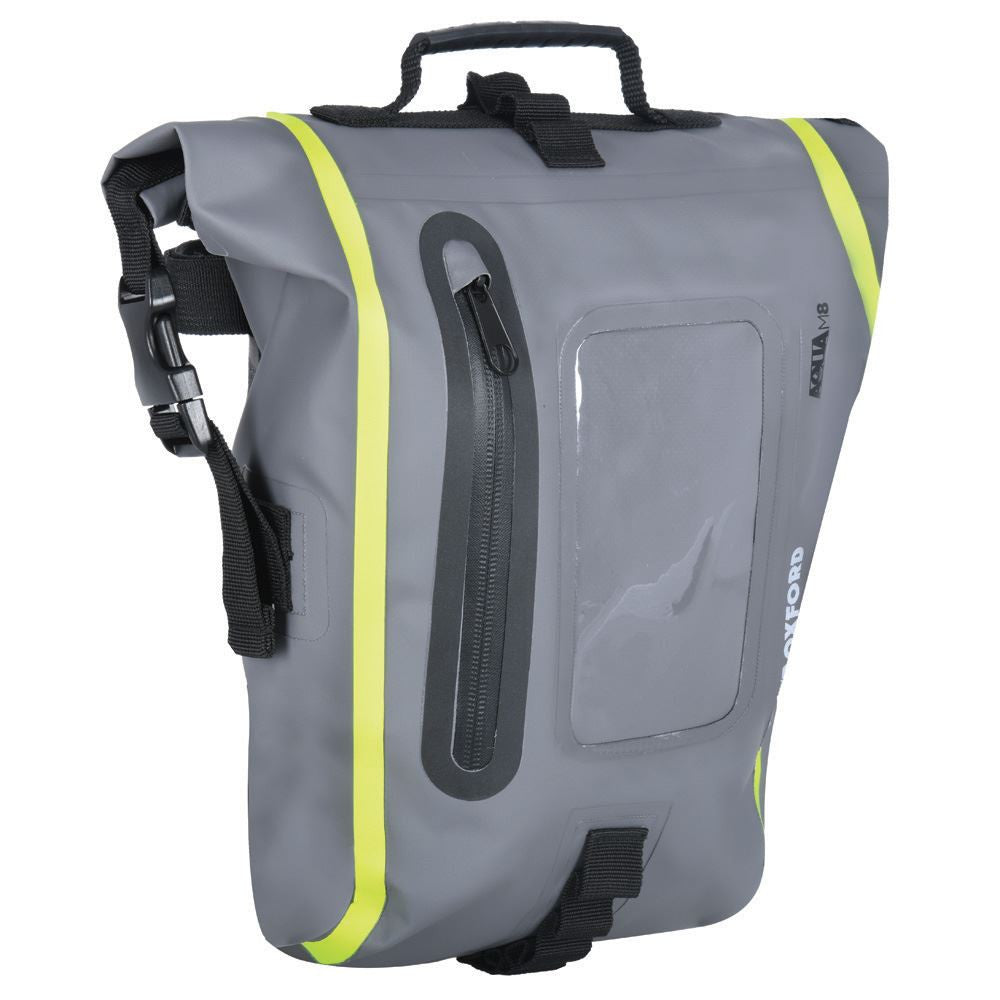 Oxford Aqua M8 Motorcycle Tank Bag Black Grey Fluo