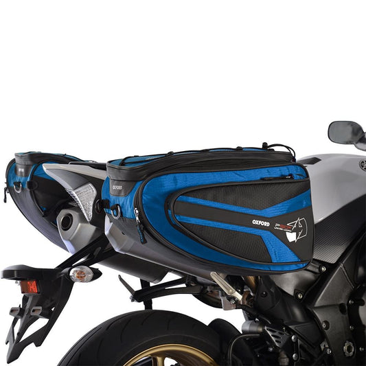 Oxford P50R Motorcycle Panniers 50L Luggage Blue