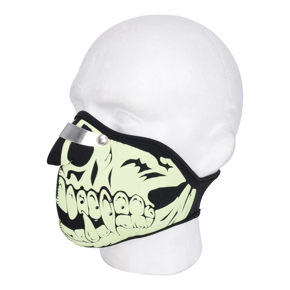 Oxford Anti Fog Universal Neoprene Motorcycle Face Mask Glow Skull