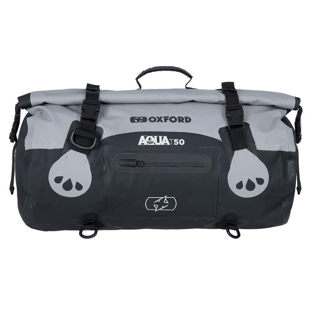 Oxford AQUA T-50 Waterproof Motorcycle Roll Bag 50 Liter Grey Black