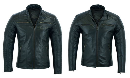 MBSmoto Men's Fashion Leather Motorcycle Motorbike Jacket