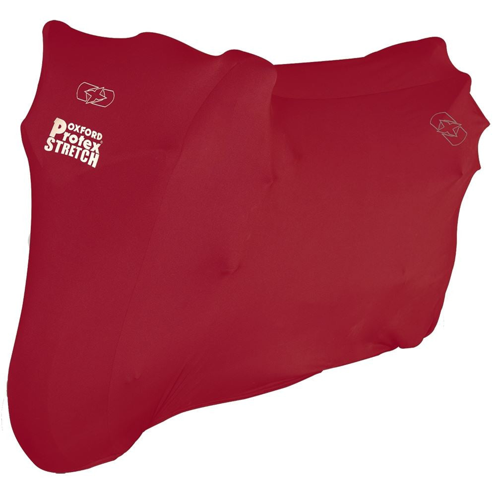 Oxford Protex Stretch Indoor Motorcycle Cover | Premium Stretch-Fit | Red Large | Superior Protection