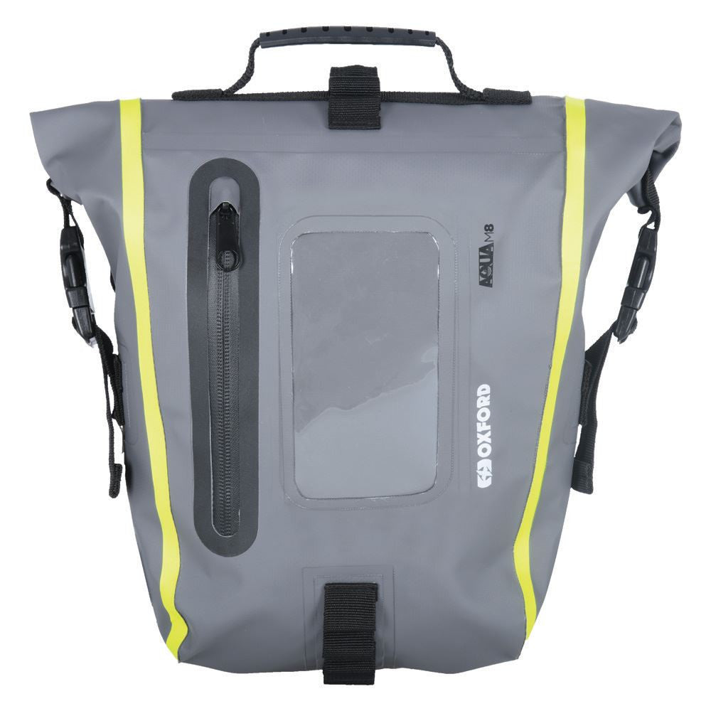 Oxford Aqua M8 Motorcycle Tank Bag Black Grey Fluo