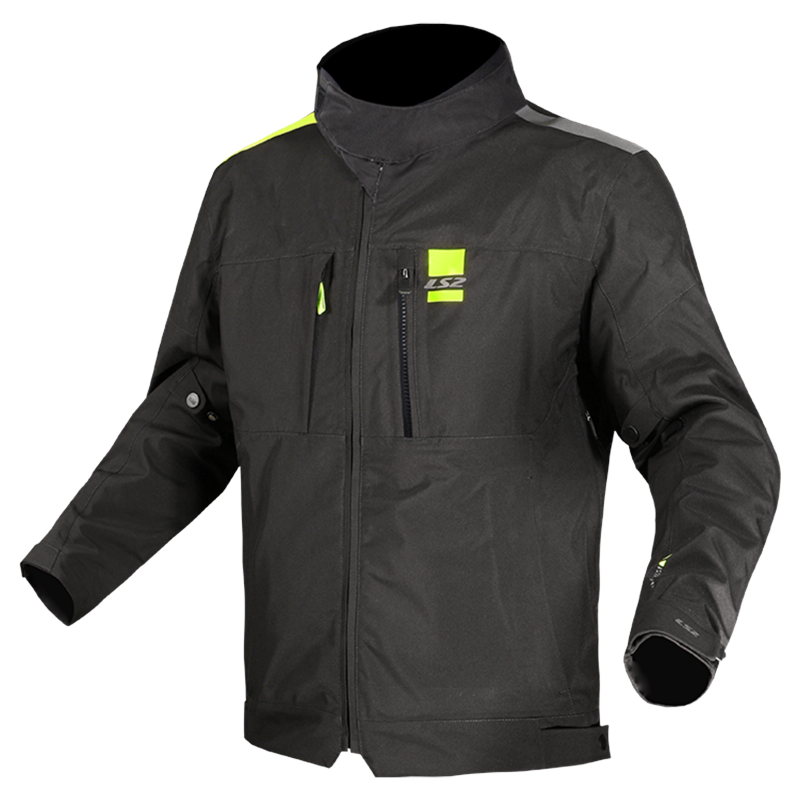 LS2 Titanium Man Waterproof Motorcycle Touring Jacket Black H-V Yellow