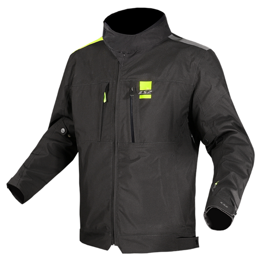 LS2 Titanium Man Waterproof Motorcycle Touring Jacket Black H-V Yellow