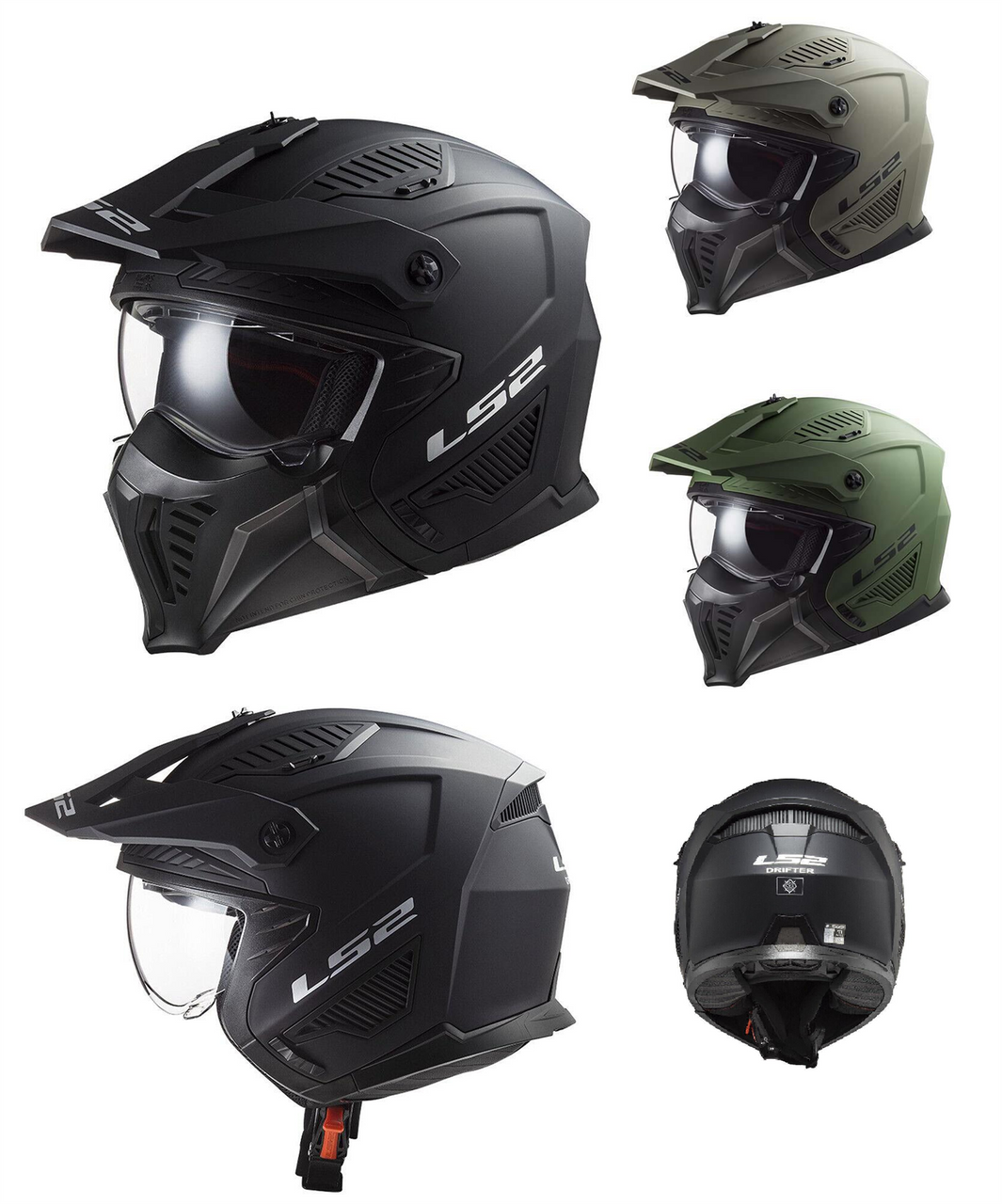 LS2 OF606 DRIFTER SOLID OPEN FACE MOTORCYCLE HELMET