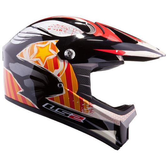 LS2 MX426 JUNIOR MOTOCROSS NASTY HELMET BLACK ORANGE S