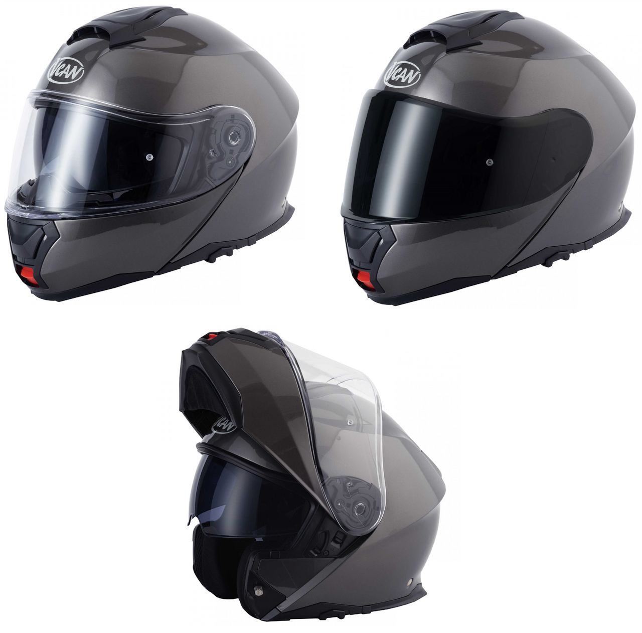 Vcan H272 Flip up Gloss Anthracite Motorcycle Helmet