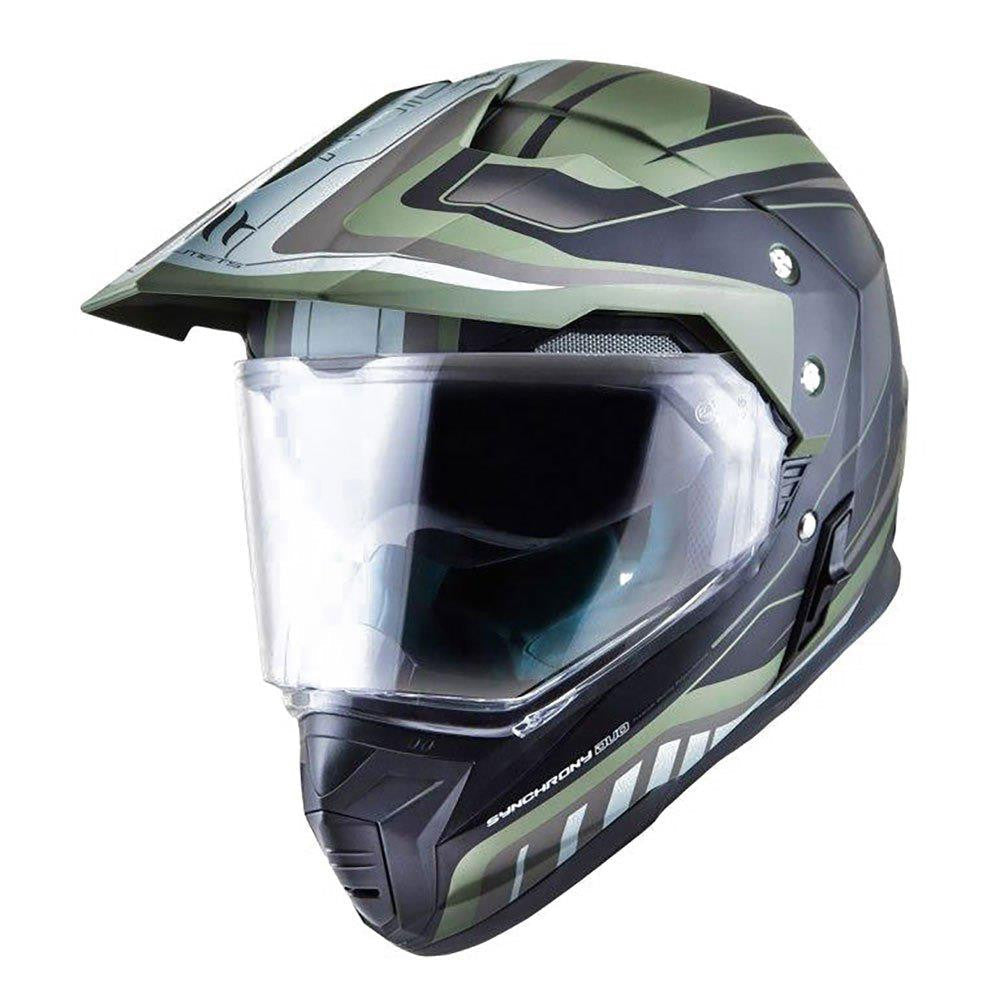 MT Synchrony DS Tourer Adventure Motorcycle Helmet - Matt Green & Black