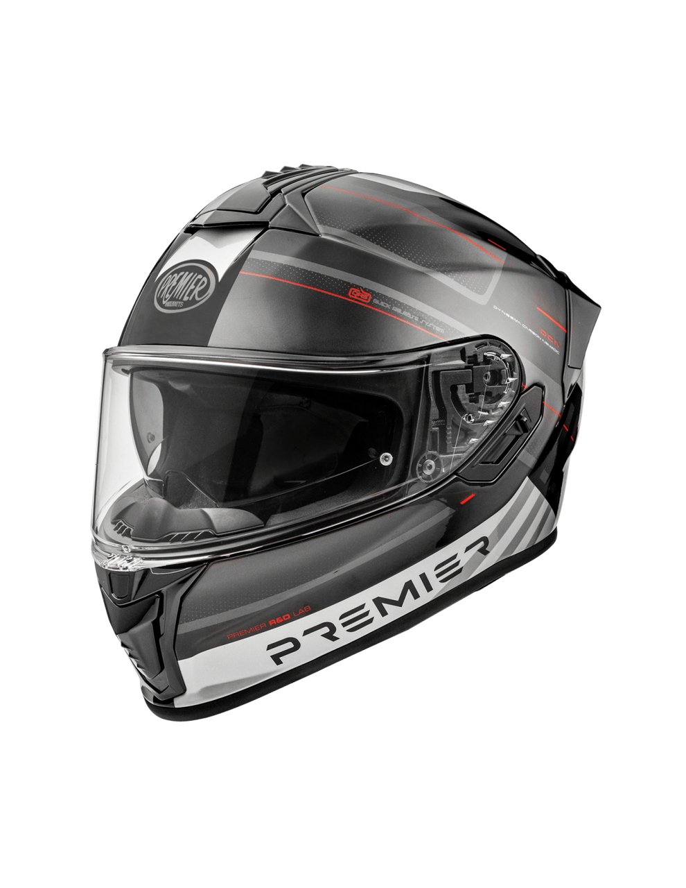 PREMIER EVOLUZIONE SP BLACK WHITE 2 FULL FACE MOTORBIKE HELMET ECE 22.06