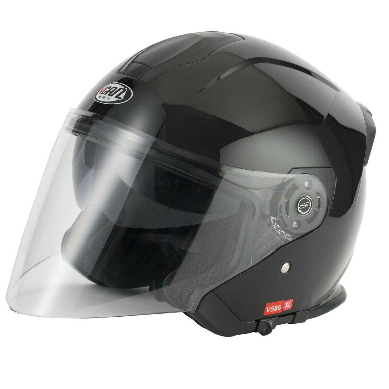 Vcan H586 Gloss White/Black Helmet