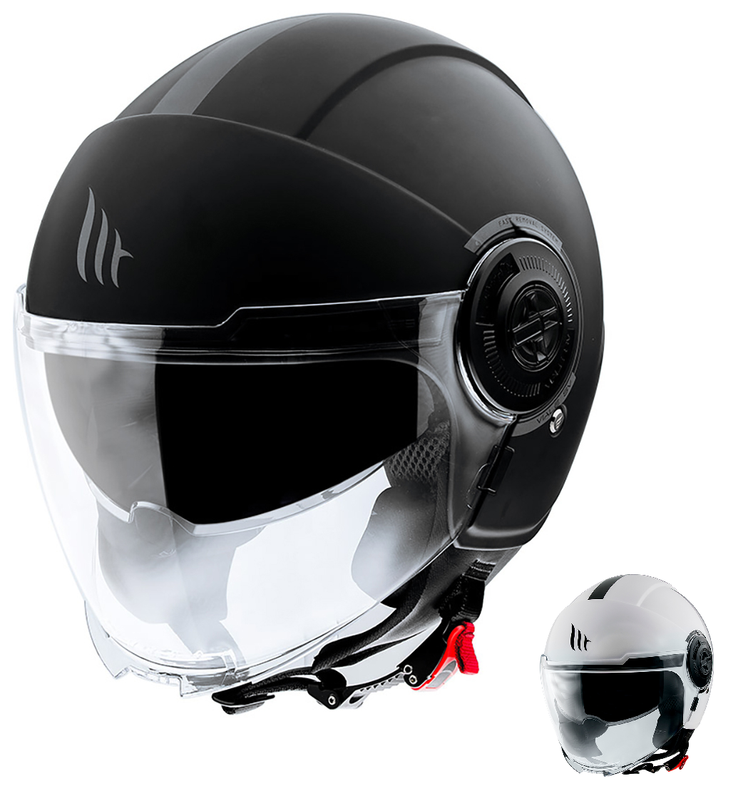 MT Viale Solid Open Face Dual Visor Sports Motorcycle Helmet