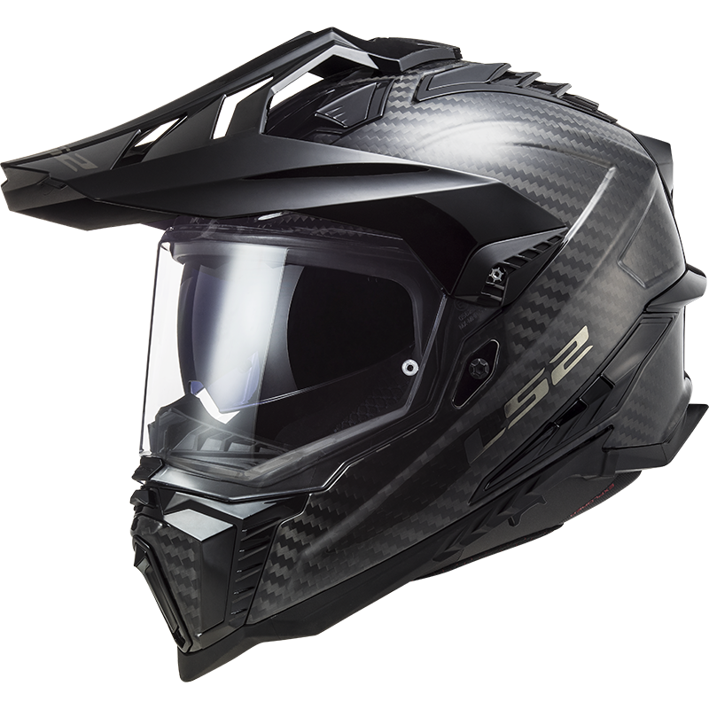 LS2 MX701 Explorer Carbon Fibre Adventure Motorbike Off-Road Helmet Black