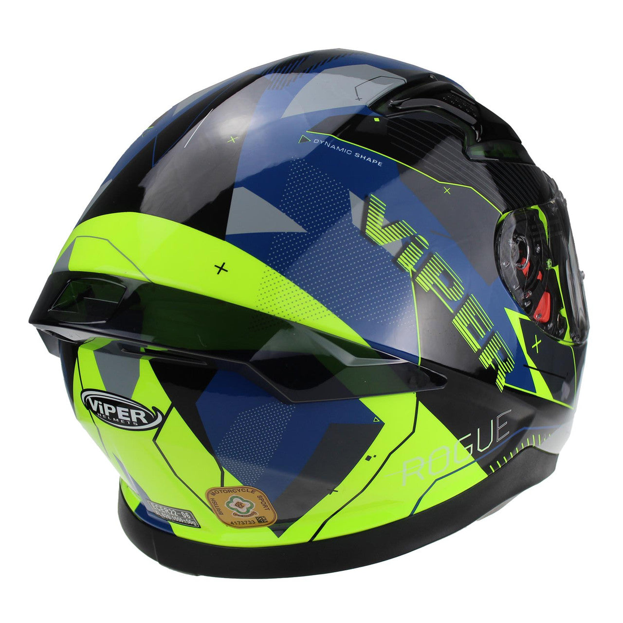 VIPER RSV95 ROGUE BLACK BLUE FULL FACE ROAD CRASH MOTORBIKE MOTORCYCLE HELMET