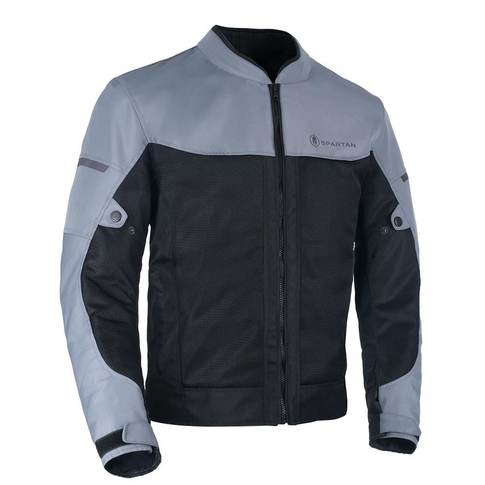 Spartan Air Men’s Motorcycle Motorbike Jacket - Grey/Black