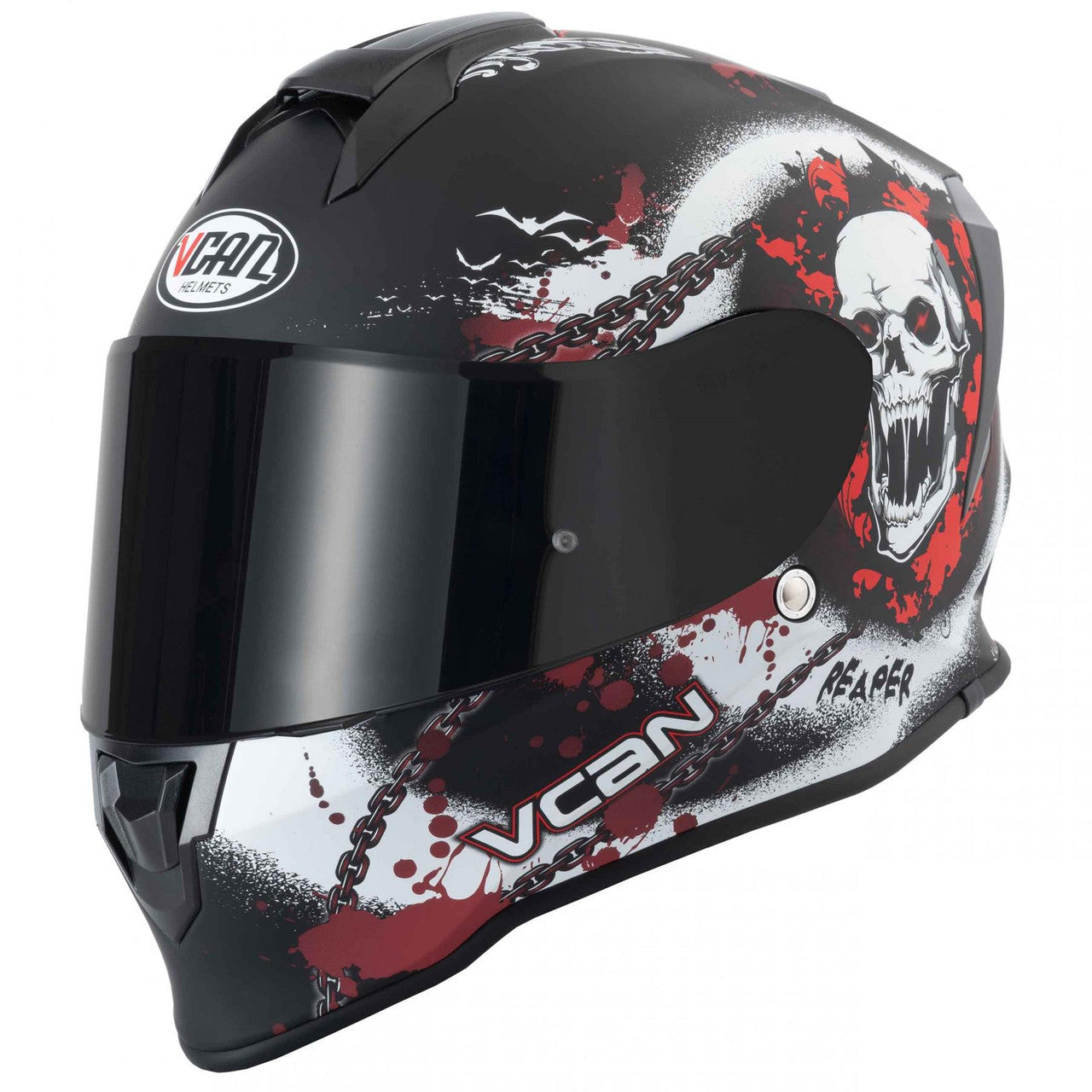 Vcan V151 Full Face Motorcycle Helmet Reaper Matt