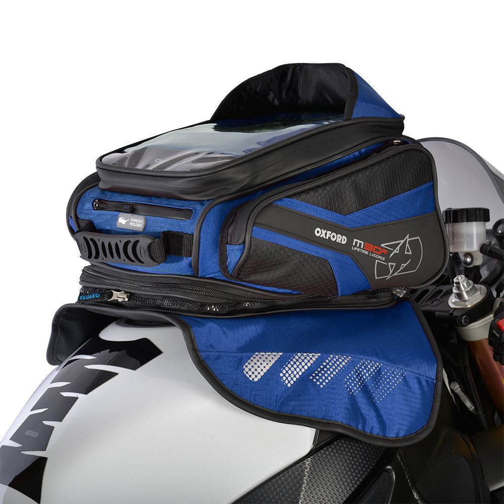 Oxford M30R Magnetic Tank Bag Motorcycle Luggage- 30L Blue