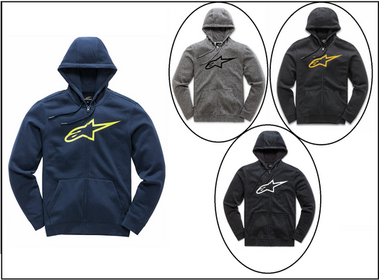 ALPINESTARS AGELESS LI FLEECE MEN'S MOTORCYCLE MOTORBIKE HOODIE ZIPUP HOODIE