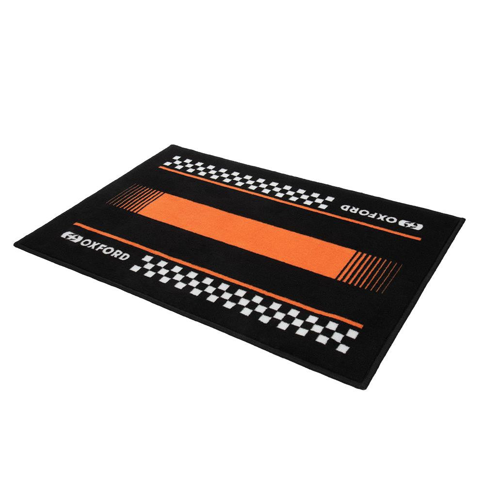 Oxford Pitlane Orange Motorcycle Door Mat 90 x 60cm